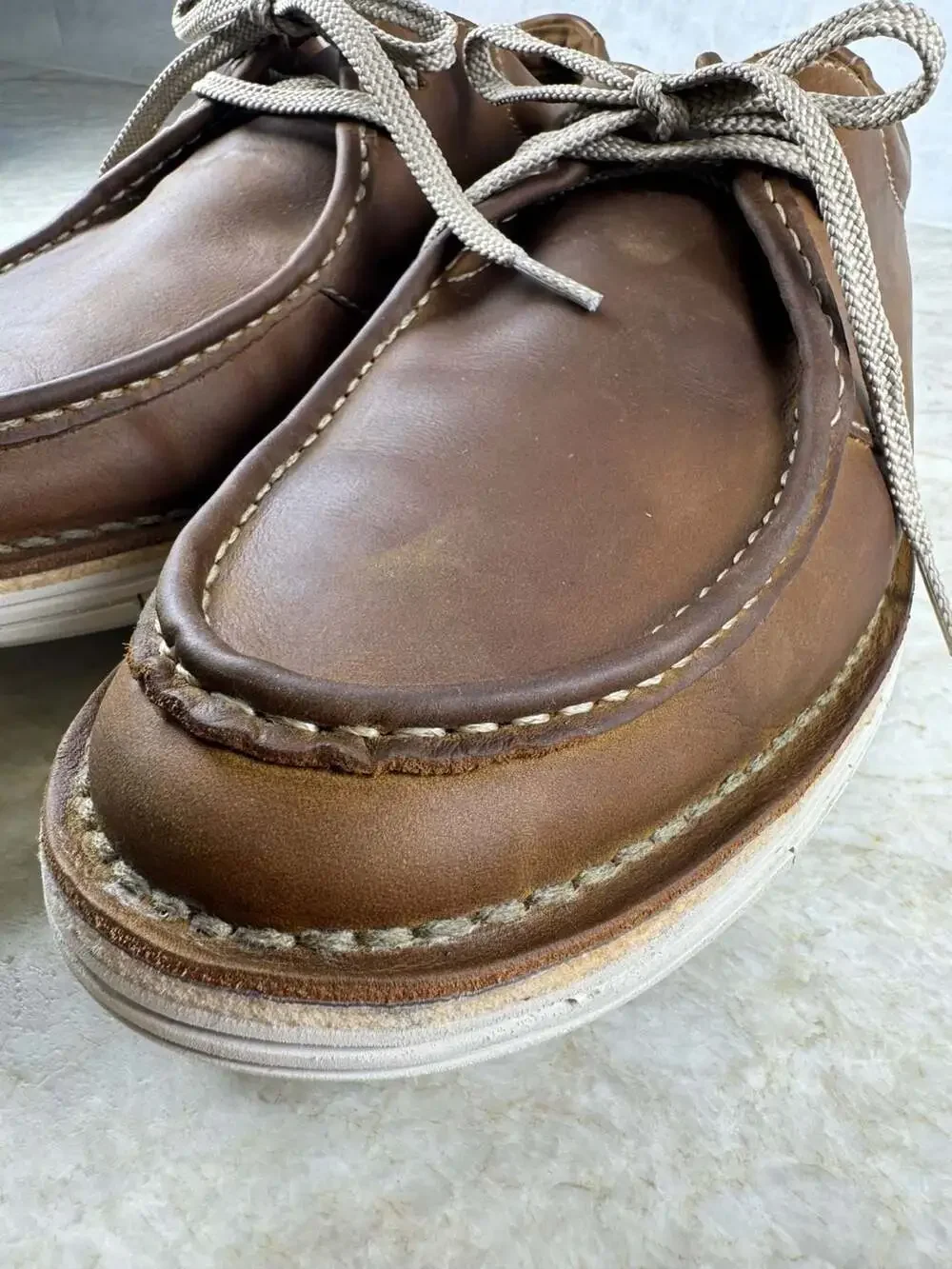 Clarks Men’s Brown Leather Moc Toe Lace Up Casual Shoes Comfort Size 12 M
